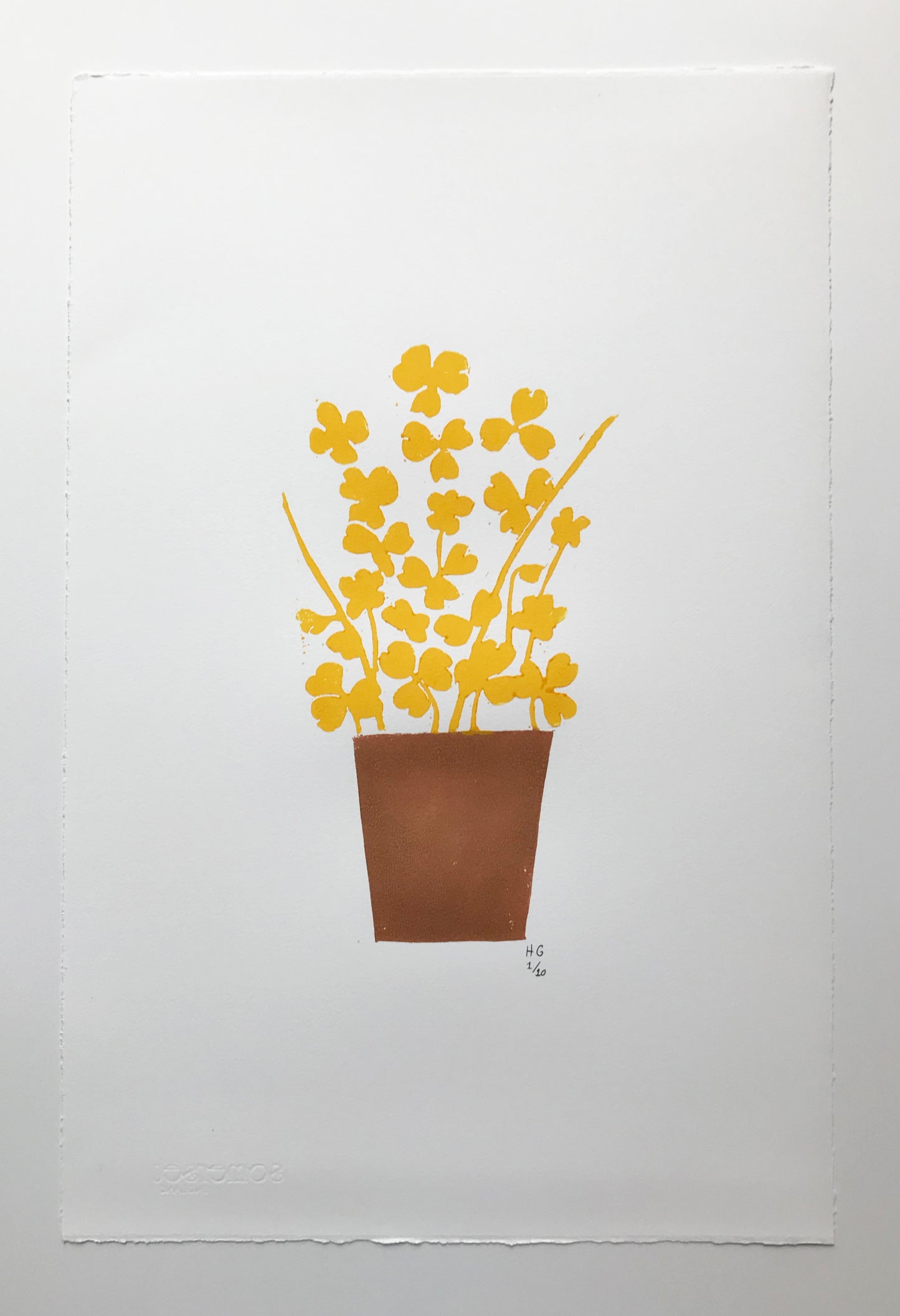 Limited Edition Copper & Yellow Potted Plant