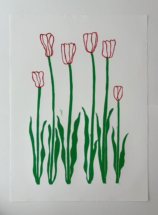 Red & Green Tulips