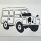 Large Land Rover Ink Drawing II