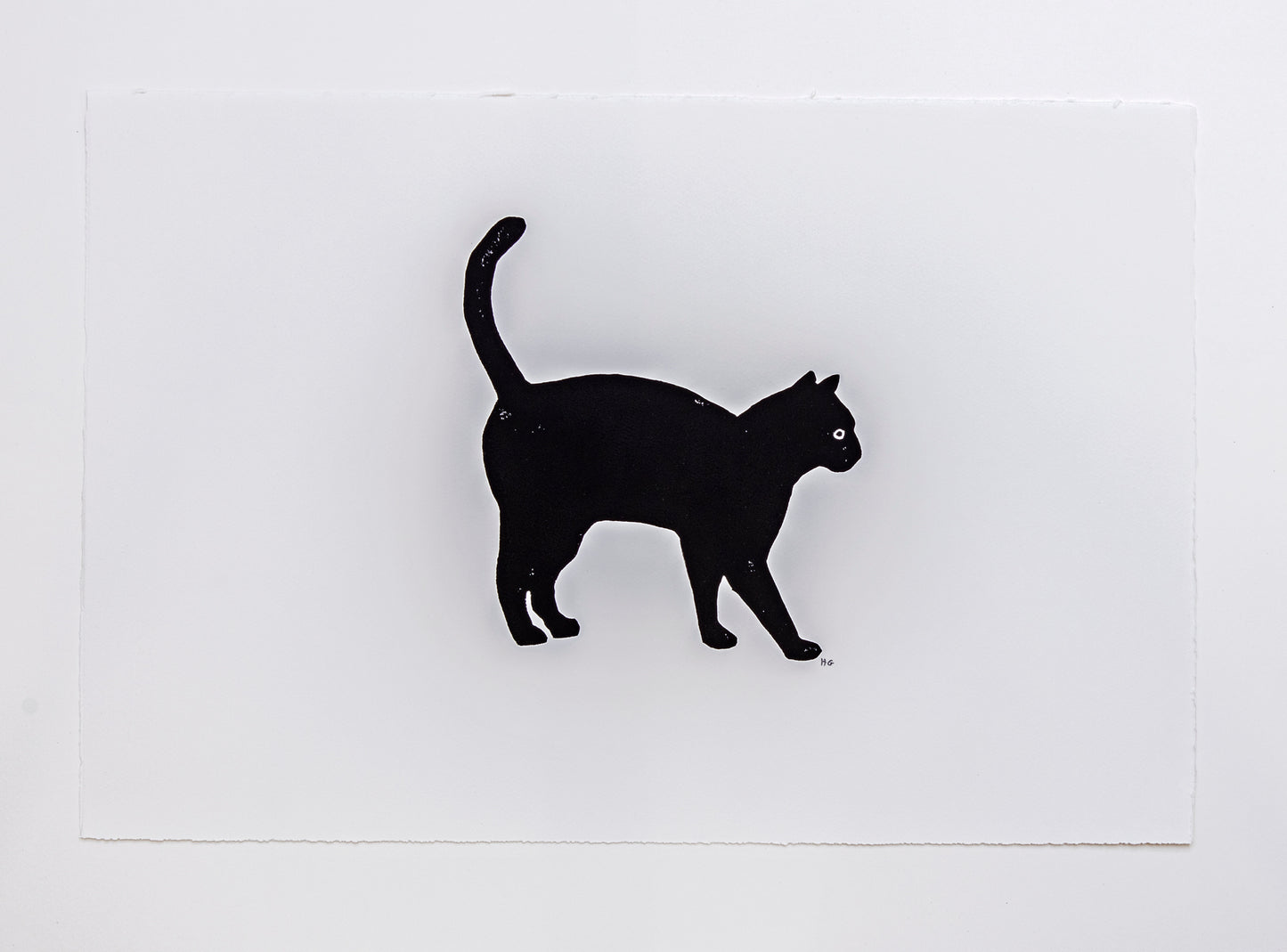 Black Cat With Arched Back
