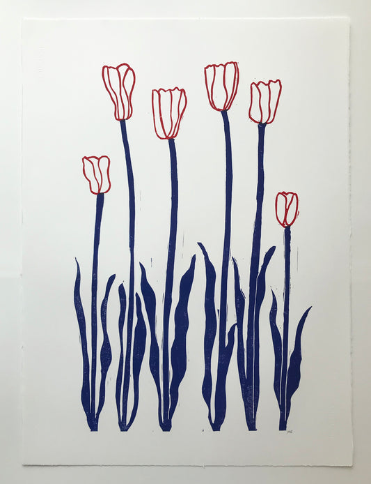 Blue & Red Tulips